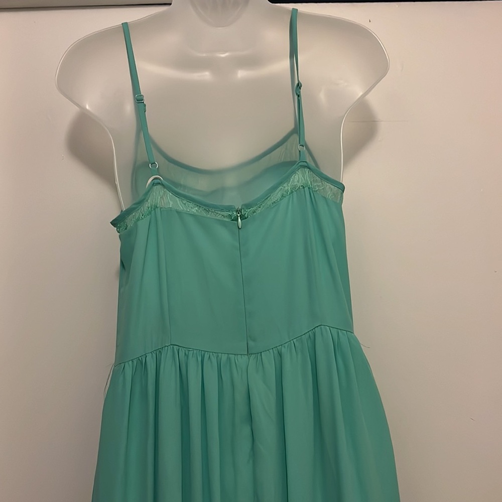Turquoise lace high-low dress - Picture 4 of 7